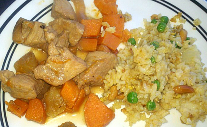 island pork and pineapple fried rice