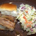 pork slider and apple slaw