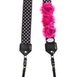 black polka dot camera strap