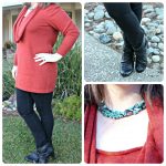 long sweater and jeggings