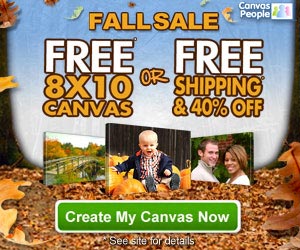 Free 8×10 Canvas Photo or 40% off + Free Shipping (Awesome Gifts)