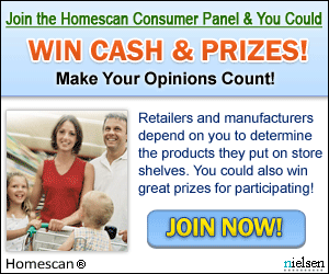 Join Nielsen Home Scan Consumer Panel to EARN!! It’s Free to sign up!