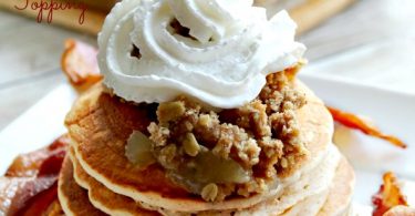Apple Cider Pancakes witwh Apple Crumb Topping from Eat Move Make