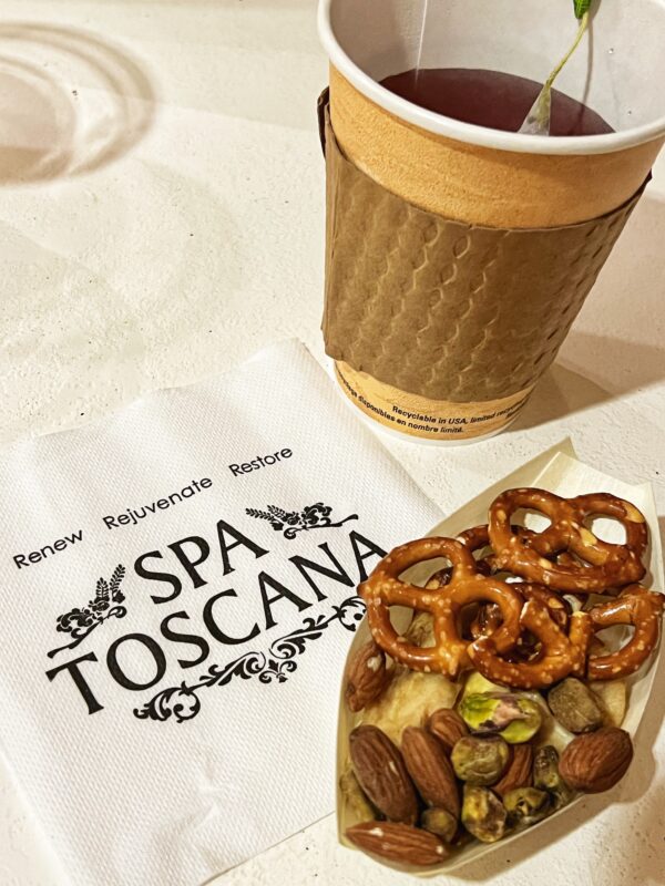 Snacks and Tea in Peppermill Reno Spa Toscana
