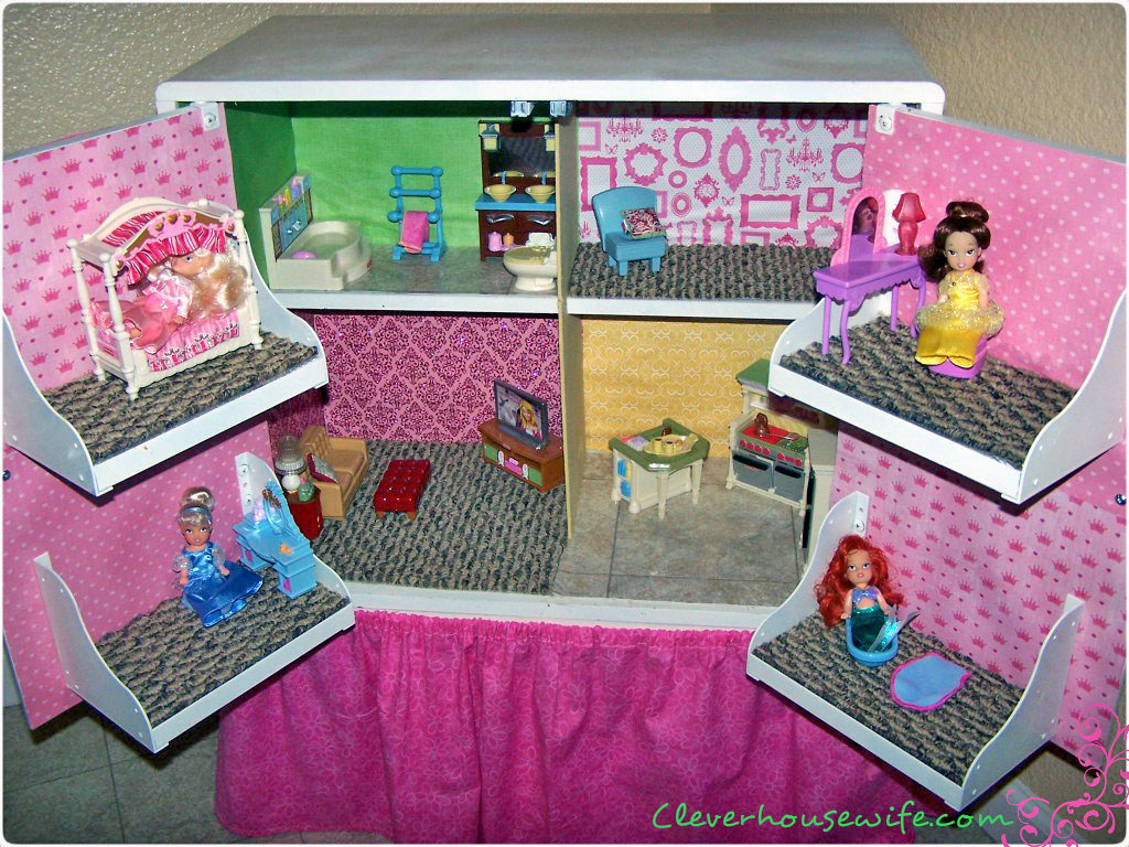 Diy Dollhouse From Repurposed Furniture Clever Housewife