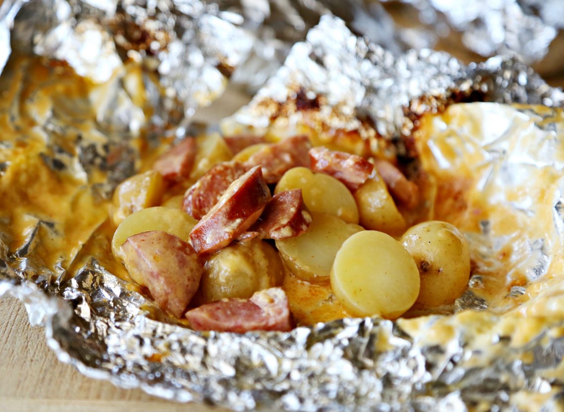 Cheesy Potato and Sausage Foil Packets Clever Housewife