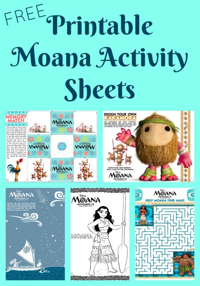 Free Printable Moana Activity Sheets and Coloring Pages - Clever Housewife