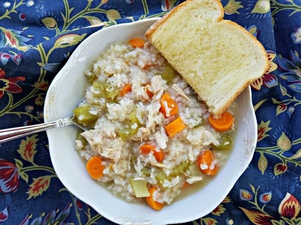 Easy Chicken and Rice Soup using leftover rotisserie chicken