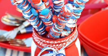 Patriotic Candy Coated Pretzel Sticks from Meatloaf and Melodrama