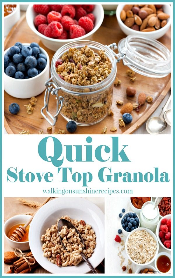 Quick Stove Top Granola from Walking on Sunshine Recipes
