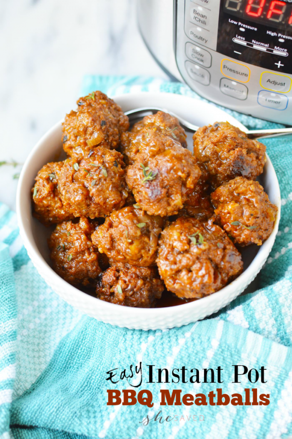 Instant Pot BBQ Meatballs from She Saved