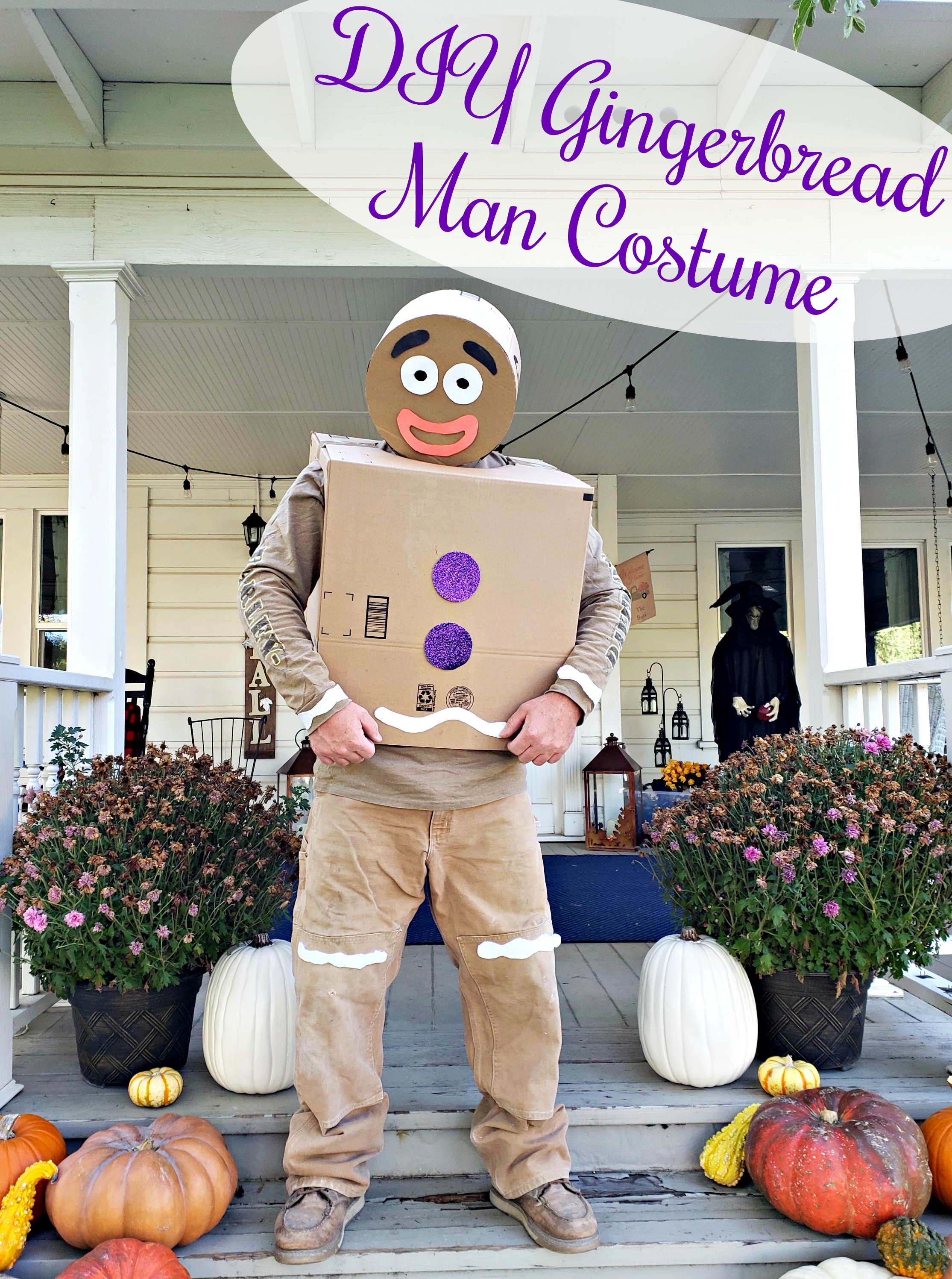 DIY Gingerbread Man Costume from Boxes - Clever Housewife