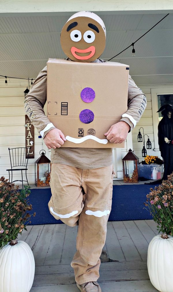 DIY Gingerbread Man Costume from Boxes - Clever Housewife
