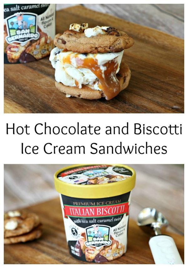 Hot Chocolate and Biscotti Ice Cream Sandwiches