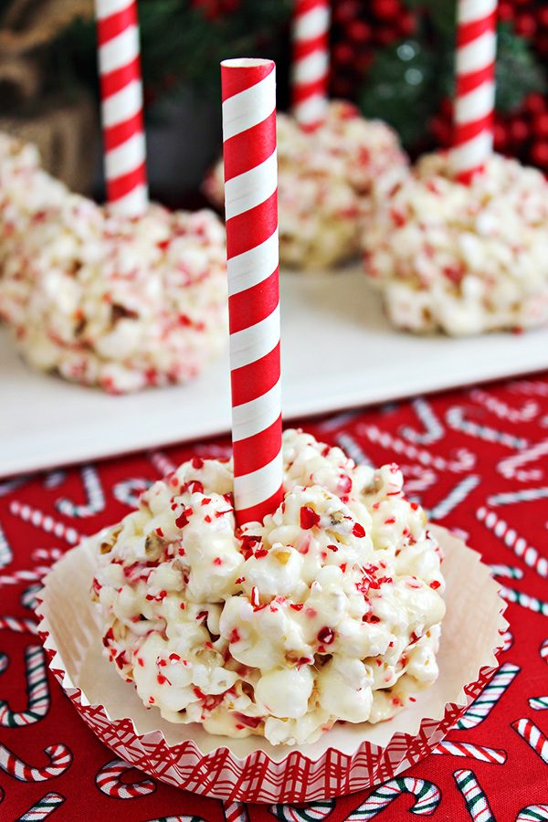 Christmas Peppermint Popcorn Balls from Home Cooking Memories