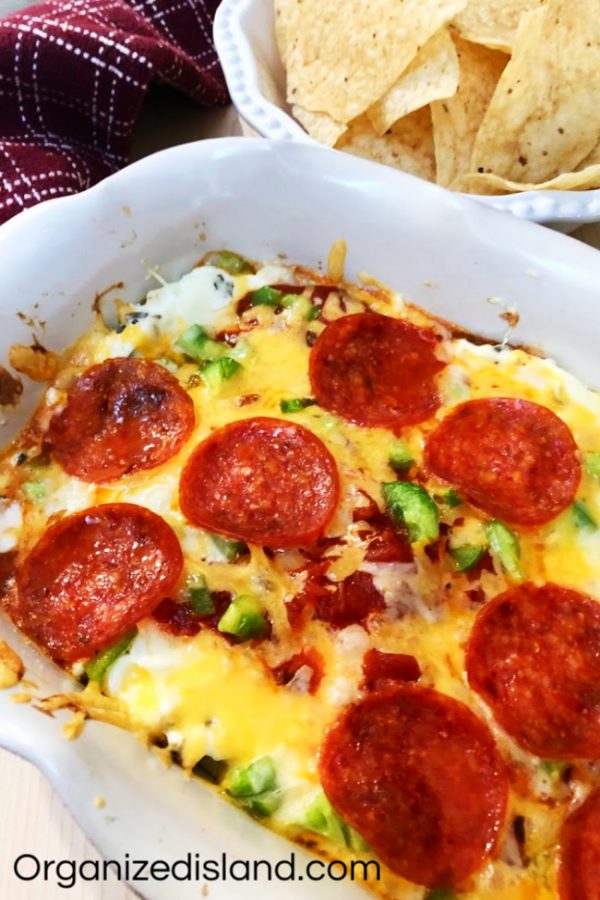 Easy Pizza Dip Appetizer from Organized Island