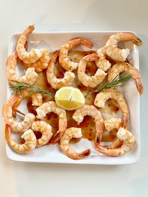 Shrimp with Champagne Butter Sauce from Our Good Life 