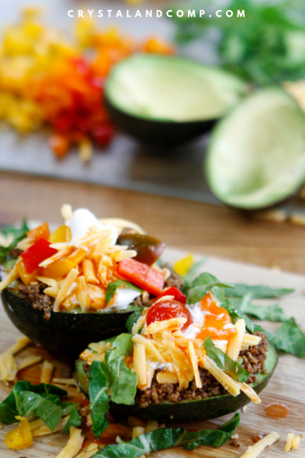Taco Stuffed Avocados from Crystal and Comp