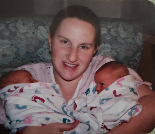 Newborn Twins with Mom