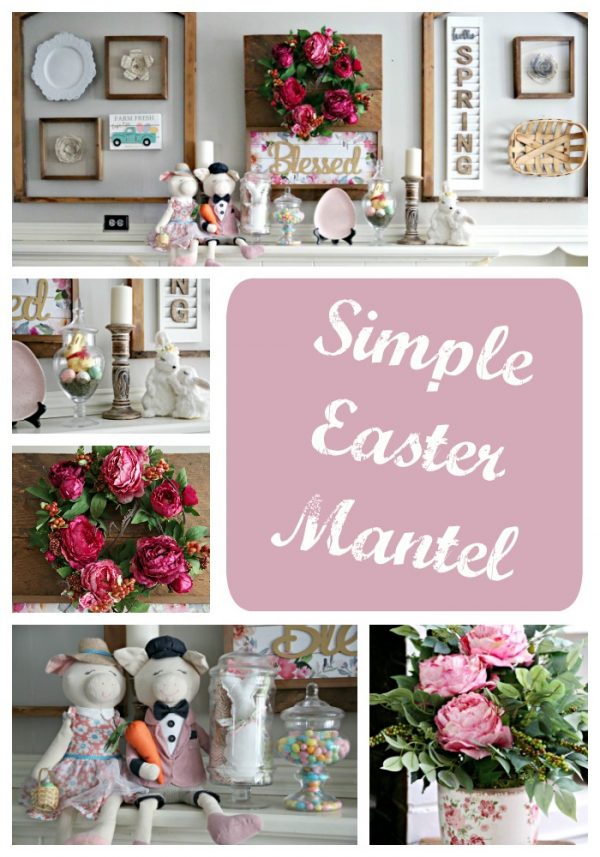 Simple Easter Mantel Decor